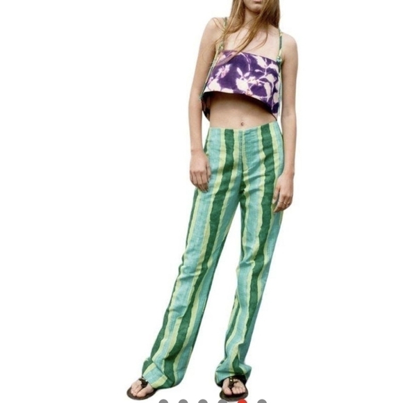 NWOT Zara Floral Linen Crop Top Size S - Picture 3 of 9